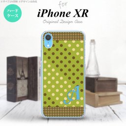 iPhoneXR iPhone XR スマホケース ハードケース ドット 水玉 C 緑 茶 +アルファベット メンズ レディース nk-ipxr-1656i