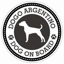 セーフティサイン ステッカー Dog on board DOGO ARGENTINO ドゴアルヘンティーノ ブラック 直径13cm あおり運転 対策 カーステッカー 煽り運転対策 自動車用 屋外 屋内 防水 かわいい おしゃれ 安全対策 カーサイン 肉球マーク