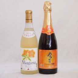 おたるワイン2本セット(キャンベルスパークリング赤ワインやや甘口 完熟ナイアガラ白ワイン甘口) 720ml×2本