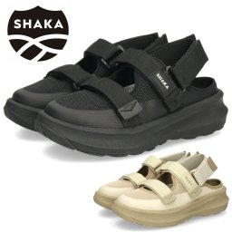 シャカ スニーカーサンダル レディース スポーツサンダル 厚底 SHAKA SK-325 つま先保護 クローズドトゥ カジュアル 普段使い おしゃれ ブラック 黒 ベージュ 