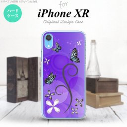 iPhoneXR iPhone XR スマホケース ハードケース バタフライ 蝶 D 紫 メンズ レディース nk-ipxr-224