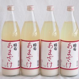 4本セット(国菊甘酒アルコール0%脂質2g以下あまざけ計985g(福岡県)) 985ml×4本