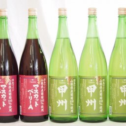 山梨県産葡萄100%使用ワインセット マスカットベリーA ライトボディ 赤ワイン2本 甲州 白ワイン やや辛口3本 1800ml×5本