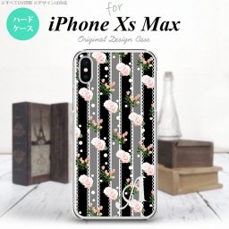 iPhoneXsMax iPhone XS Max スマホケース ハードケース 花柄 バラ レース 黒 +アルファベット メンズ レディース nk-ixm-259i