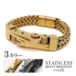 ごつめ ブレスレット ステンレス ゴールド メンズ チェーンブレスレット シルバー ブラック gold 男性 金属アレルギー対応