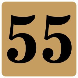 番号シール ナンバー シール 27x27cm ライトブラウン 数字 55 案内板 野球 スポーツ 道具 イベント会場 会議室 部屋番号 店舗 レストラン 飲食店 ショップ ストア 席番号 テーブル