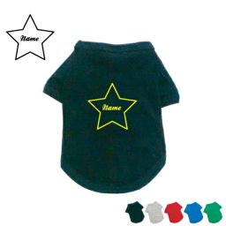「筆記体スター」名入れドッグTシャツ 小型犬 中型犬 大型犬 犬服 ペットウェア 防寒 抜け毛予防 ドッグウェア 室内犬 omdn ネームプリント お名前 愛犬グッズ【EDT】