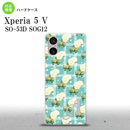 Xperia 5V Xperia 5V スマホケース 背面ケース ハードケース 花柄 バラ チェック 青 +アルファベット 2023年 10月発売 nk-xp55-254i