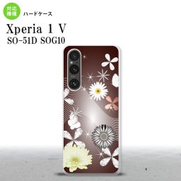 Xperia 1V Xperia 1V スマホケース 背面ケース ハードケース 花柄 ミックス B 茶 2023年 6月発売 nk-xp15-276