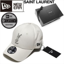 Saint Laurent×NEW ERA YSL MONOGRAM CAP ECRU ボックス付き ギフト