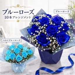 ブルーローズ 青バラ 10本のアレンジメント 寒色系 お花 バラ 青い 青薔薇 ブルーローズ ブルー バースデーフラワー 誕生日プレゼント 女性 母 男性 父 花 誕生日 お祝い フラワー ギフト お誕生日 お花祝い 誕生日ギフト