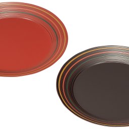 【送料無料】 山中漆器 木質　漆　7.0皿ペア　コマ帯（高級 工芸品 お歳暮 外国人 お土産 日本製 ギフト 海外発送可 プレゼント お土産 御礼 お祝 記念 誕生日  お中元）なごみや本舗