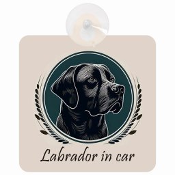 Labrador ラブラドール Bタイプ 車 窓ガラス 吸盤タイプ 犬 かっこいい おしゃれ イラスト付 DOG IN CAR ドッグインカー ドッグオンボード 安全対策 セーフティサイン デコ 外出 ドライブ カーサイン 吸盤