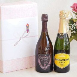 正規ドンペリニヨンロゼギフトボックス2本セット シャンパンドンペリニヨンロゼ(フランス)750mlスパークリング白ワインモナステリオーロ カバ ブリュット(スペイン)750ml