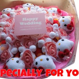 結婚祝いプレゼント 彼女 キティ 花束 キティいっぱい入り 9個 キティ ブーケ プレゼント キティ好き 彼女 友人 プレゼント