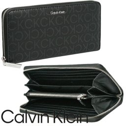 Calvin Klein カルバンクライン ラウンドファスナー財布 K60K6106560GJ ブラック 海外正規品 無料ラッピング可