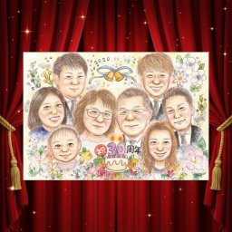結婚30周年の記念に、記念に残る似顔絵です。 真珠婚 ギフト 似顔絵 名入れ プレゼント 手描き 贈り物 結婚30周年 真珠婚 お祝い 記念 大人数 ご両親 ご夫婦 家族 修正無料 名入れ 下書き確認 宝物 サプライズ 実績多数 親孝行 宝物 一生もの 感謝 30周年 真珠婚 おしゃれ オリジナル 闘病中の方への励まし カラフル 同窓会 初任給 クリスマス メモリアルギフト おすすめ 感動