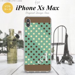 iPhoneXsMax iPhone XS Max スマホケース ソフトケース ドット 水玉 C ミント 茶 +アルファベット メンズ レディース nk-ixm-tp1646i
