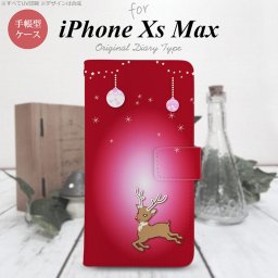 iPhone XS Max 手帳型 スマホ ケース カバー アイフォン トナカイ 赤【アイフォーン XS マックス,iPhone,XS,Max,メール便 送料無料】