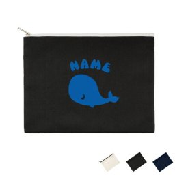 「くじら(鯨)」名入れフラットポーチ/小物入れ メンズ レディース 卒部祝い 父の日プレゼント オリジナル お揃い オーダーメイド誕生日 プレゼント 贈り物 ギフト オリジナル オーダーメイド 母の日【flpl】大会 景品 参加賞 ピクトグラム