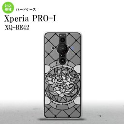 Xperia PRO I Xperia PRO-I 背面ケース カバー ステンドグラス風 おしゃれ 蓮 ホワイト ステンドグラス風 背面カバー android nk-xproi-sg53