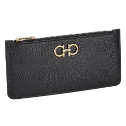 フェラガモ Ferragamo カードケース フラグメントケース コインケース マルチケース 220404 758555 ブラック 本革 レザー