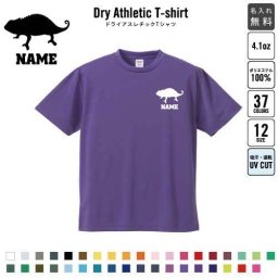 カメレオン/名入れドライTシャツ 練習着 レディース メンズ ウェア トップス 運動着 スポーツウェア ジョギング 吸汗速乾 チームTシャツ クラスTシャツ 卒部記念 卒団祝い 退団記念品  吸水速乾 chamaeleon、爬虫類100 UVカット ピクトグラム