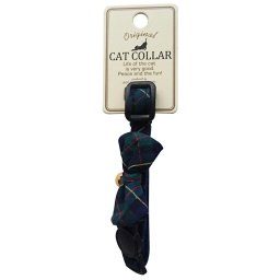 フェリーク キャットカラー タータンリボン ブルー 猫用 首輪