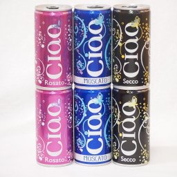 飲みきりイタリアワイン缶6本セット(チャオ モスカート 甘口微発泡白ワイン チャオ ビアンコ 辛口微発泡白ワイン チャオ ロザート やや辛口微発泡ロゼワイン) 200ml×6本