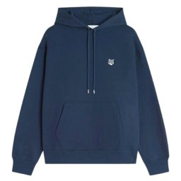 メゾンキツネ MAISON KITSUNE パーカー グレイ フォックスヘッド コンフォート フーディー スウェット ワンポイント ロゴ 刺繍 ポケット PM00703KM0341 0413 メンズ ネイビー