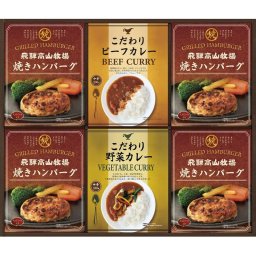 お中元 お返し 内祝い ギフト 惣菜 飛騨高山牧場 焼きハンバーグ＆こだわりカレーセットBHF-EJR 新築 お礼 引越し 志 仏事 送料無料
