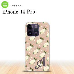iPhone14 Pro iPhone14 Pro スマホケース 背面ケース ハードケース 花柄 バラ ドット ベージュ +アルファベット 2022年 9月発売 nk-i14p-246i