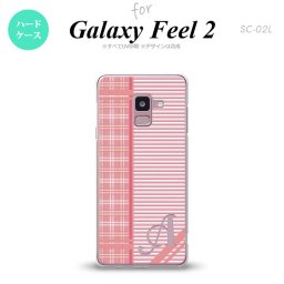 Galaxy Feel 2 ギャラクシー フィール 2 SC-02L スマホケース カバー ハードケース チェック・ボーダー 赤 イニシャル 対応 nk-sc02l-1606i[スマホ,スマホケース,スマホカバー,ケース,カバー,ジャケット]