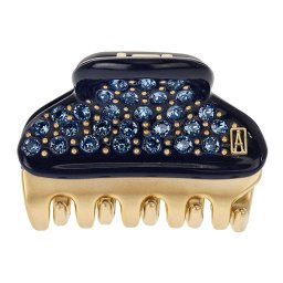 アレクサンドル ドゥ パリ ALEXANDRE DE PARIS クリップ ICC45-14339-04 MARM5 VENDOME CLIP ヴァンドーム Sサイズ スワロフスキークリスタル 髪留め レディース ネイビー＋ゴールド