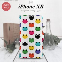 iPhoneXR iPhone XR 手帳型スマホケース カバー カエル かえる 白  nk-004s-ipxr-dr162