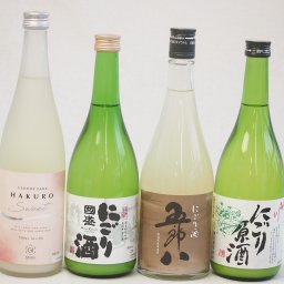 冬に風物詩にごり酒4本セット(国盛 にごり酒14度(愛知県) 桃川 にごり原酒20度(青森県) HAKURO スイート8度(新潟県) 五郎八 にごり酒21度(新潟県)) 720ml×4本