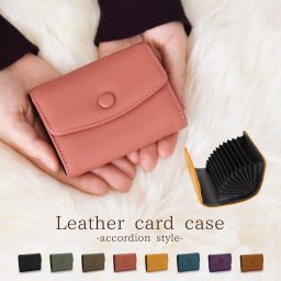 カードケース 牛革 本革 レディース 女性 じゃばら カード入れ  ミニ財布 本物 キャッシュレス 小さい 軽量 さいふ マルチ カード ケース 革 レザー かわいい ジャバラ 式 ミニ 送料無料