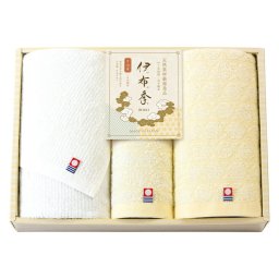 夏の贈り物お中元 日本製 愛媛今治 フェイスタオル2P&ハンドタオル 今治 伊布季 フェイスタオル:約34×75cm、ハンドタオル:約34×30cm 0.3kg 綿100%