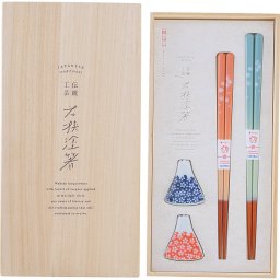 桐箱入 箸置き付夫婦箸 富士見桜 ／箸 箸・カトラリー キッチン用品 結婚祝い プレゼント ギフト 結婚内祝い 出産祝い 出産内祝い 送料無料 2026 送料無料 ギフト プレゼント プチギフト 内祝い 快気祝い 出産祝い 結婚祝い 引出物 新築祝い お返し