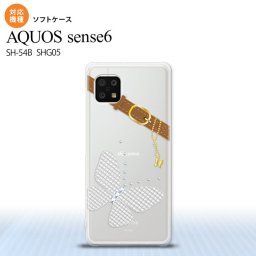 SH-54B SHG05 AQUOS sense6 スマホケース ソフトケース バタフライ 蝶 F クリア メンズ レディース nk-sens6-tp323