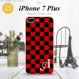 【iPhone7plus】【スマホケース/スマホカバー】【アイフォン7plus】iPhone7plus スマホケース カバー アイフォン7plus ソフトケース イニシャル スクエア 黒×赤 nk-i7plus-tp763ini【メール便送料無料】