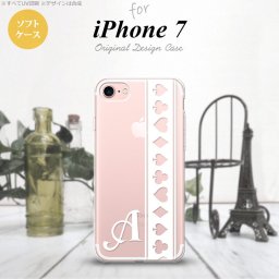 【iPhone7】【スマホケース/スマホカバー】【アイフォン７】iPhone7 スマホケース ケース アイフォン７ ソフトケース イニシャル トランプ(帯) 白×クリア nk-iphone7-tp529ini【メール便送料無料】