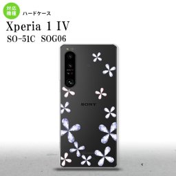 SO-51C SOG06 XPERIA 1 IV Xperia 1 IV スマホケース 背面ケース ハードケース 花柄 カット 紫 メンズ レディース nk-xp14-077