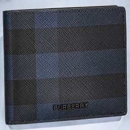 バーバリー 二つ折り財布 メンズ ブランド BURBERRY チェック 8073284 ブラック
