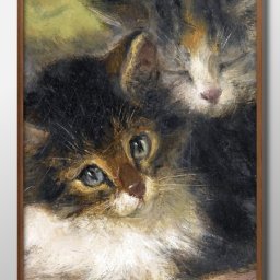  ヘンリエッタ ロナー＝クニップ 猫 ネコ Two Kittens A3 サイズ ポスター アート おしゃれ 絵画 インテリア 北欧 イラスト マット紙 艶消し アートパネル 額 フレーム デザイン 壁掛け ギフト 新築祝い ディスプレイ 引越し祝い　新生活　空間デザイン 