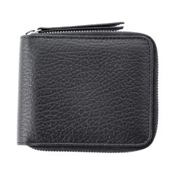 メゾン マルジェラ Maison Margiela 財布 S56UI0111 P0399 T8013 フォーステッチ 小銭入れ付 ラウンドファスナー 二つ折り財布 BLACK ブラック