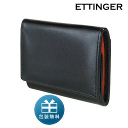 エッティンガー ETTINGER コインケース メンズ 小銭入れ ロイヤルコレクション バイカラー ST145JR ORANGE ブラック×オレンジ 送別会 誕生日 お中元 結婚祝い 結婚式 高級 父の日 母の日 即日発送 ホワイトデー