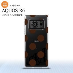 SH-51B AQUOS R6 AQUOS R6 スマホケース ソフトケース ドット 水玉 A 茶 メンズ レディース nk-r6-tp002
