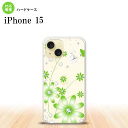 iPhone15 iPhone15 スマホケース 背面ケース ハードケース 花柄 ガーベラ 緑 2023年 9月発売 nk-i15-803