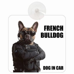FRENCH BULLDOG フレンチブルドッグ DOG IN CAR 吸盤 収れん火災防止タイプ 車内用 セキュリティガード風 ちょい悪 ドッグオンボード 安全対策 あおり運転 セーフティサイン 窓ガラス カーサイン 車 犬